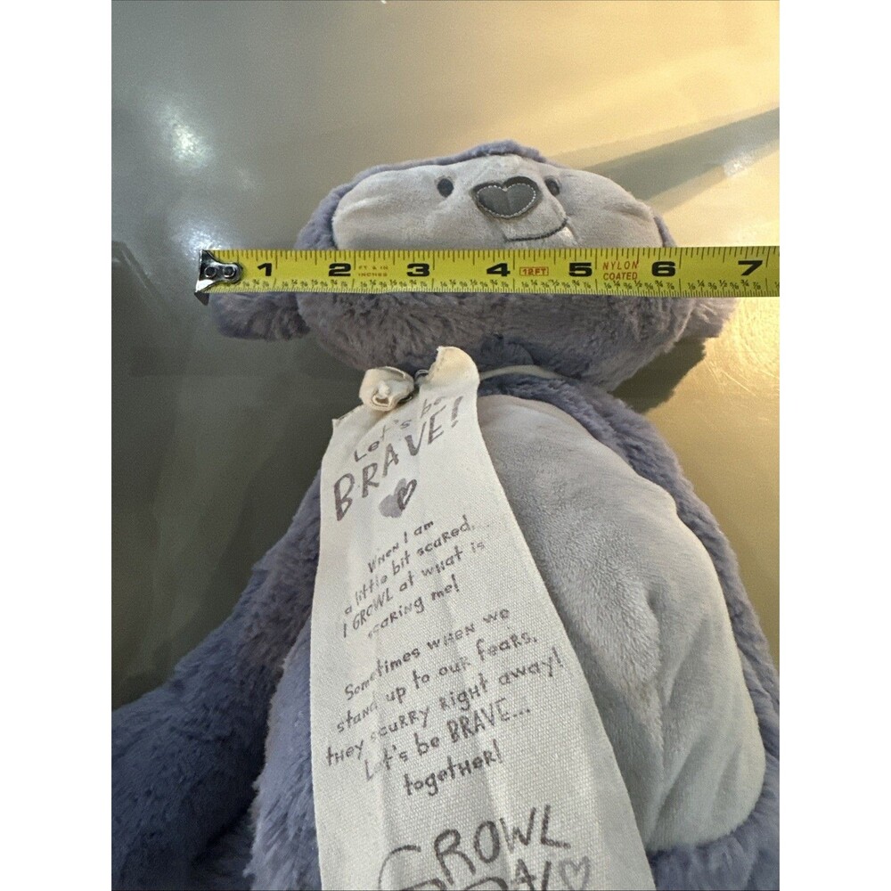 Demdaco Growl Pal Let's Be Brave Purple 16" Plush Fabric Toy Monster Polka Dot - Picture 10 of 10